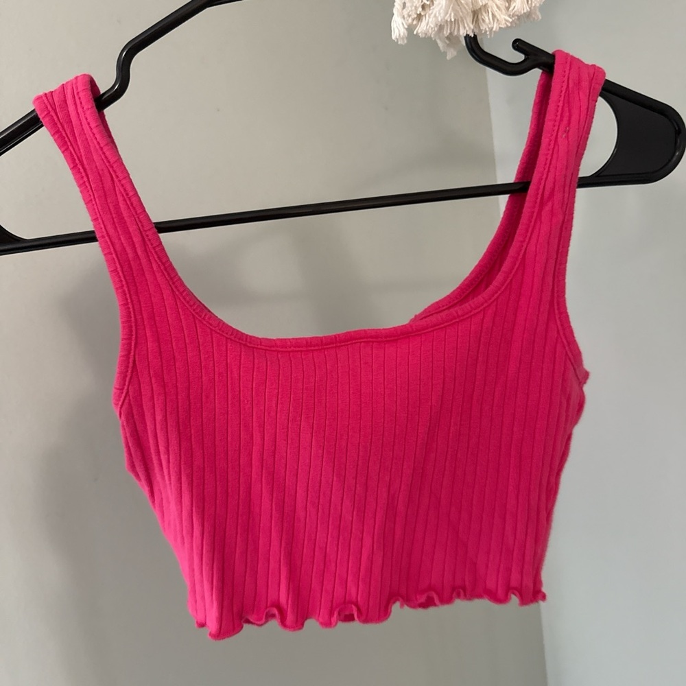 Fuchsia Ribbed Tank Top - Picture 2 of 4